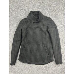 Stoic Jacket Womens XS Black Quilted Funnel Neck Pullover Knit Pockets
